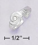 Sterling Silver Swirl with Crystal Toe Ring - SilverChicks!