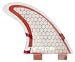 FCS PC-3 Performance Core Surfboard Tri Fin Set - Red / Clear