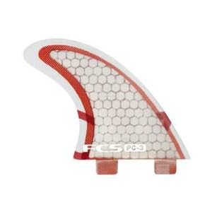 FCS PC-3 Performance Core Surfboard Tri Fin Set - Red / Clear