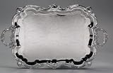 18 X 30 BAROQUE TRAY - 18 X 30 SILVER PLATED BAROQUE TRAY WITH HANDLES