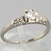 14K White Gold Diamond Solitaire Ring - OldCities Vintage Jewelry