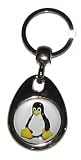 Schl&uuml;sselanh&auml;nger - Metall - Tux - Einkaufswagen-Chip - Linux-Onlineshop.de