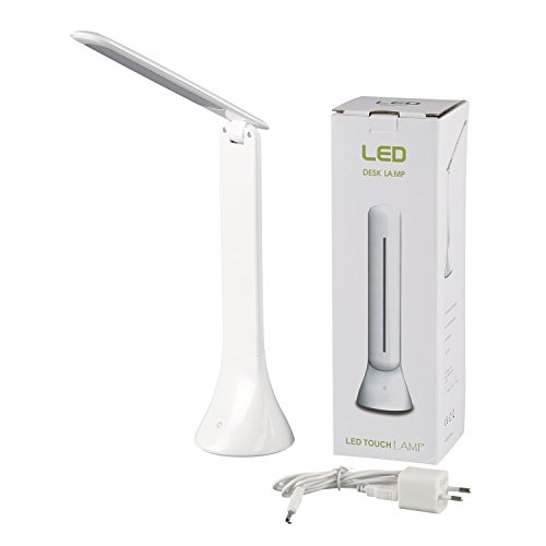 Gesentur Touch Lamps Desk Lamps Adjustable Brightness Reading/Studying/ Relaxing Light Rechargeable Clip on with USB Charging Cable - Long Life Battery-Three Modes,2W-White S