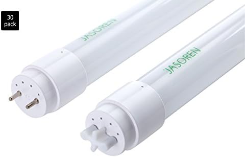Jasoren LED Tube T8 4ft 30-pack 18W Frosted (32W equivalent) Daylight - 5000K 1800Lm Full PC UL listed Single-ended