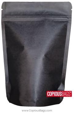 Copious Bags 5"x 8" Black Kraft Stand Up Pouch (4 oz. | 140g) -100 QTY
