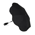 Black UNIVERSAL CLAMP BUGGY / PRAM PARASOL with UV Protection