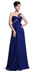 Charmeuse/Chiffon/Silk One Shoulder Sleeveless Prom Dress 