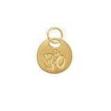 Carved Om Charm / Pendant in 24 Karat Gold Vermeil