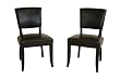 2 Dark Brown Leather Dining Chairs By Wholesale Interiors
