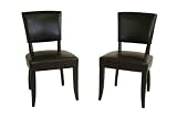 2 Dark Brown Leather Dining Chairs By Wholesale Interiors