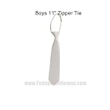 Boys Solid White 11 Pretied Zipper Tie