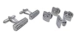 Cufflinks and Studs Set Unique Set with Embedded Crystals (cs7)