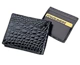 Budd Leather European Crocodile Bidente Slim Wallet