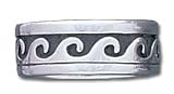 Solid Sterling Silver Wave Band Ring