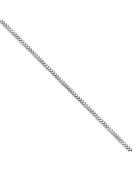 7 Inch 14k White Gold 1.5mm Franco Chain Bracelet