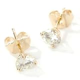 14K White or Yellow Gold 5MM Martini Moissanite Stud Earrings