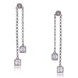 Diamond Dangle Earring Jackets in 14 Karat White Gold