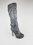 Leatherette Buckle Slouch Boot