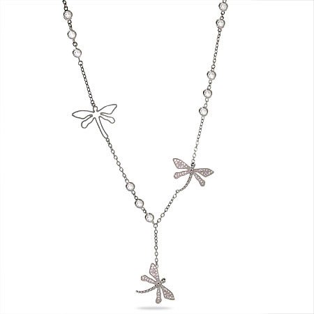 Dragonflys and CZs By The Yard Necklace - Clearance Final Sale