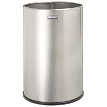 Rubbermaid Commercial Stainless Steel 5-Gallon European and Metallic Series Trash Can, Round, Satin