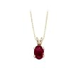14K Yellow/White Gold 3/4 ct. Oval Shaped Ruby Pendant with Chain
