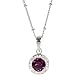 Heirloom Finds Purple Crystal Silvertone Bezel Pendant Necklace