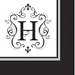Monogram Black & White Cocktail Napkins - H Monogram Black & White Cocktail Napkins - H