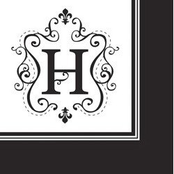 Monogram Cocktail Napkin - H