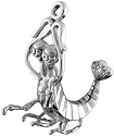 Happy Shrimp Silver Tone Pewter Pendant Necklace