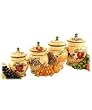 Tuscan Collection Deluxe Hand-Painted 4-Piece Kitchen Canister Set