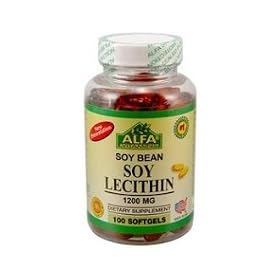 Alfa Vitamins Soy Lecithin 1200 mg 100 softgels Antioxidant Heart Health by Alfa Vitamins