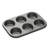 Review Kitchen Craft  / Kitchen Craft Non-Stick Mini Six Hole Bun Trays 15cm, Set of Two, Carded