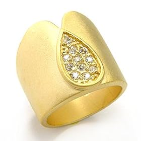 14K Gold Plated Over Silver Pave CZ Band