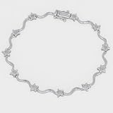 Ladies Diamond Star Bracelet in 10k White Gold