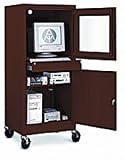 Audio/Video Storage Cabinets - Computer Security Cart w/Plexi Door - 64'H x 26'W x 24'D