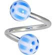 Spiral Twister - Blue Soccer Ball Belly Button Ring