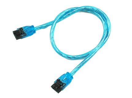 Sata III Premium Cable 10" UV Blue Straight to Straight OK10A3RUB11