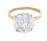 Certified 1.01 Carat K I2 Round Cut Diamond Engagement Solitaire Ring in 18ct Solid Yellow Gold