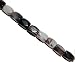 Black line agate faceted cube, 12x8mm, sold per 16-inch strand.