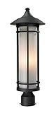 Z-Lite 529PHM-BK Outdoor Post Light with Black Finish, Matte Opal by Z-Lite [並行輸入品]