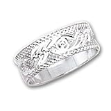 Sterling Silver Diamond-cut 7mm Fancy Ring