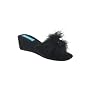 Ladies Jewelled Rosette Boa Mule Slippers Black si&hellip Sleepers
