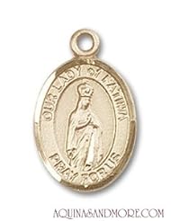 Our Lady of Fatima Small 14kt Gold Medal