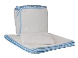 Tadpoles White Eyelet Cradle Set, Blue Trim