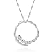 10K White Gold Diamond Circle Pendant with 18 Chain