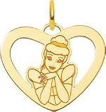 14K Gold Disney Princess Cinderella Heart Charm