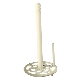 Premier Housewares Cast Iron Kitchen Roll Holder, Cream
