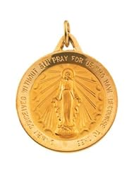14K Yellow Gold 25.00 mm Miraculous Medal