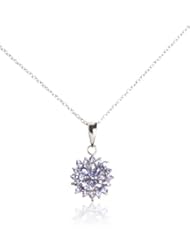 1.20 Carat Genuine Tanzanite Flower Shape Sterling Silver Pendant