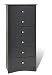 Prepac Sonoma Black 6-Drawer Lingerie Chest